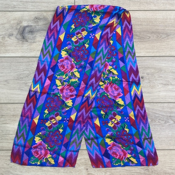 Vintage Liz Claiborne Multicolor Silk Scarf - Picture 3 of 7